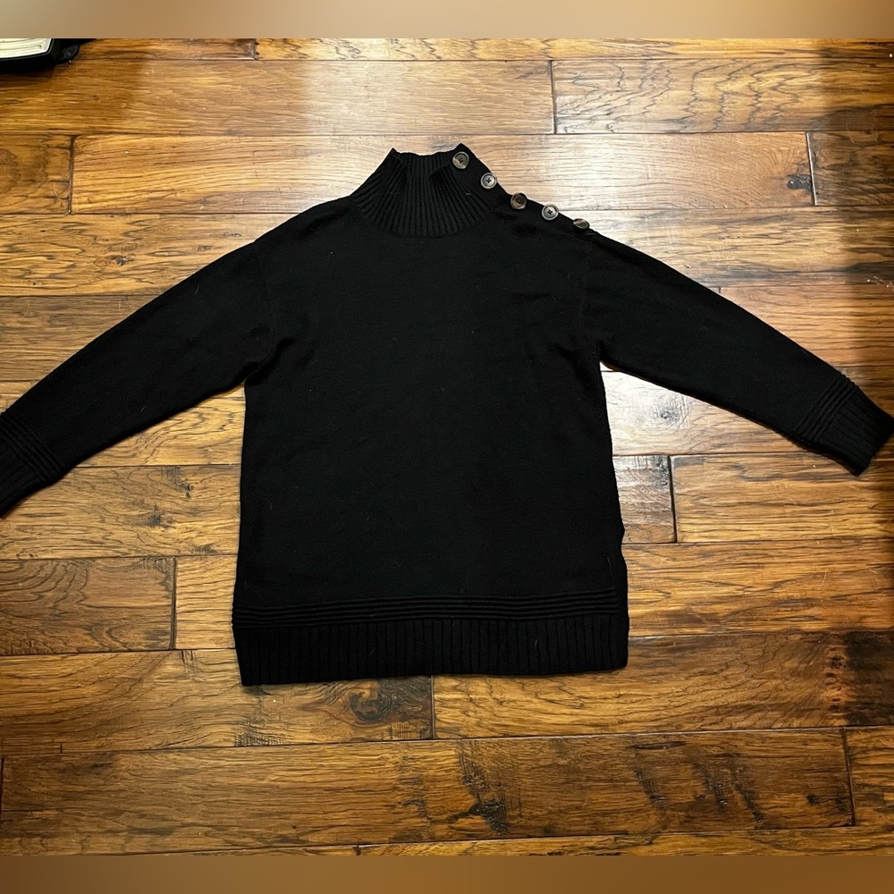 Anthropologie button mock neck sweater